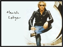 okulary, Heath Ledger, skórzana kurtka